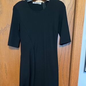 Designer Jill Sander Black Asymmetrical Dress